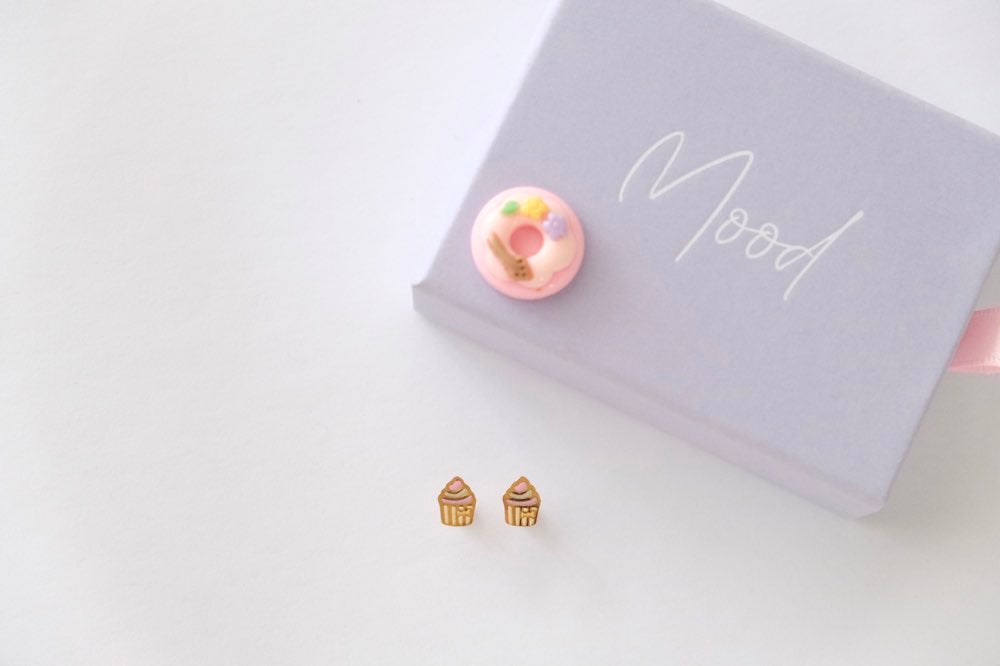 Kids Ice Cream Earring Stud 14k Gold Plated