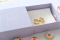 Kids Purple love heart  Hoop Earring  18 k Gold Plated