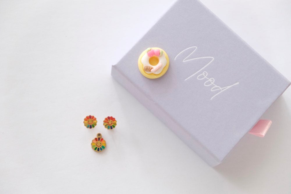 Rainbow Flower Kids Earrings & Pendant 